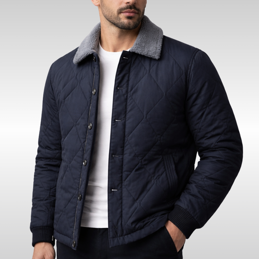 Elegante chaqueta bomber acolchada de forro polar